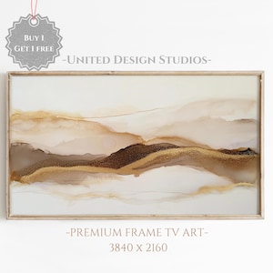 Abstract Frame TV Art, Minimalist Tv Art, White Brown Gold Tv Art for Frame Tv, Classical Tv Artwork for the Frame TV, Digital Download