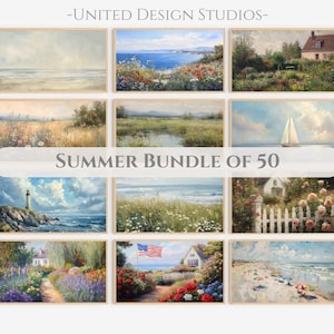 Summer FRAME TV Art BUNDLE of 50, Beach Frame Tv Art Set, Summer Tv Art Pack, Classic Summer Painting Tv Art Download, Summer Tv Screensaver