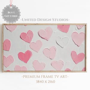 Valentine&#39;s Day Frame Tv Art, Valentine Hearts Frame Tv Art, Abstract Valentines Pink Heart Download for Tv, Valentines Day Decor