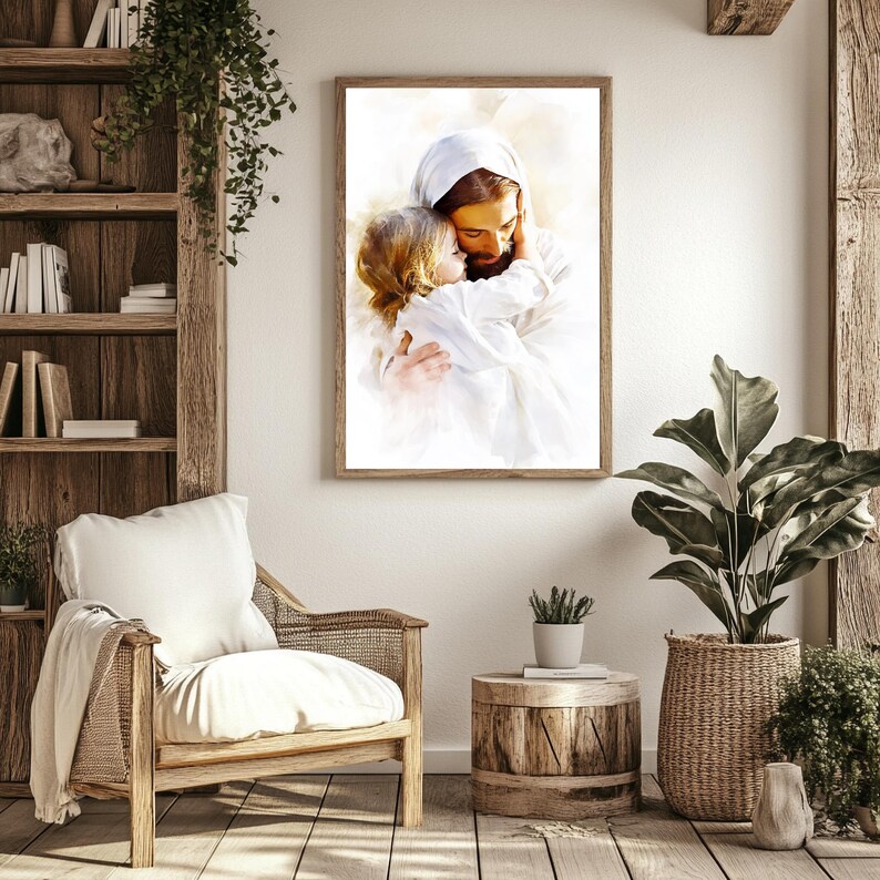 Jesus Christ With Children Printable Wall Art, Bible Art, Christian Art ...