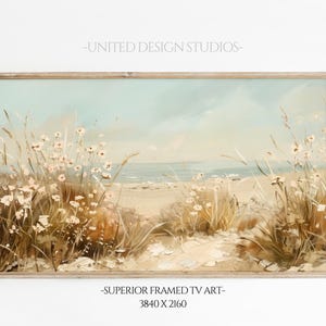 Summer FRAME TV Art, Summer Coastal Landscape, Lake House Beach Painting, Beach Art for TV, Country Seaside, Digital Download