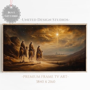 Three Wise Men Christmas Frame Tv Art, Christmas Nativity Frame Tv Art, 3 wijze mannen schilderij christelijke kerst tv-kunst, digitaal