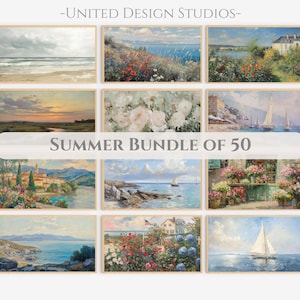 Summer FRAME TV Art BUNDLE, Beach Frame Tv Art Set, Summer Tv Art Pack, Classic Summer Painting Tv Art Download, Summer Tv Screensaver