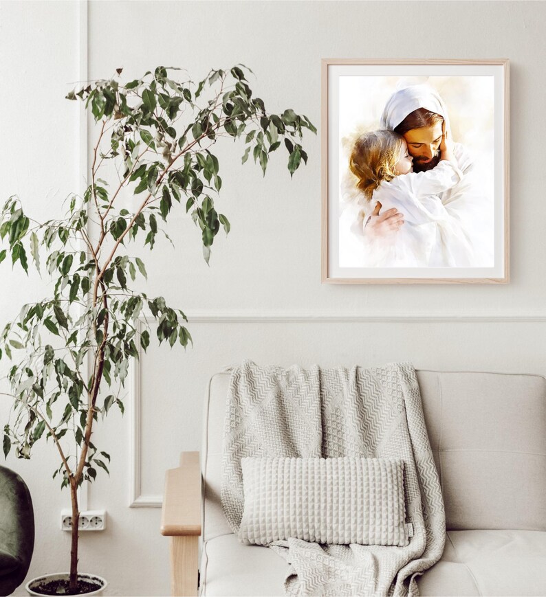 Jesus Christ With Children Printable Wall Art, Bible Art, Christian Art ...