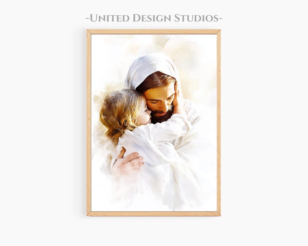 Jesus Christ With Children Printable Wall Art, Bible Art, Christian Art ...