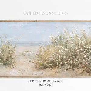 Summer FRAME TV Art, Summer Coastal Landscape, Ocean Beach Painting, Beach Art for TV, Country Seaside, Summer Tv Screensaver Download