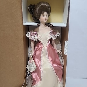Franklin Heirloom Doll Gibson Girl Laura The Debutante Porcelain Vintage COA