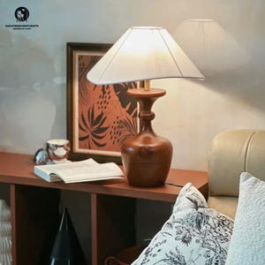 Wooden Desk Light,Bedroom Light,Bedside Lamp,Table Lamp,Handcrafted Design,Tablelamp,Modern Style,Rustic Wood Base,Office Lamp,Modern Lamps