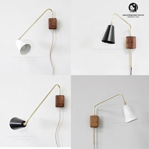 Mid Century Raw Brass Wall Lamp,Handcrafted Modern Style, Italian Vintage Brass Wall, Sconce With Long Swing Arm Wall Lamp Light,giftware