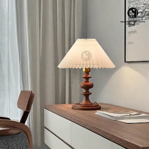 Wood Table Lamp,Decorative Lamp,Bedside Lamp,Wooden Lamp,Wood Lamp,Scandinavian Base Lamp,Table Lamp DISTORTION,Wood Lampshade,Home Decor