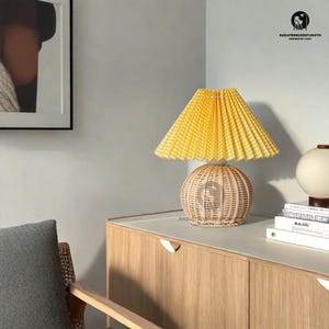 Scandinavian Base Lamp,Table Lamp DISTORTION,Wood Table Lamp,Decorative Lamp,Bedside Lamp, Wooden Lamp,Wood Lamp,Wood Lampshade,Home Decor