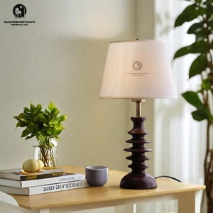 Wooden Lamp,Wood Base Lamp,Bedside Lamp,Table Lamp DISTORTION,Wood Table LampDecorative Lamp,Wood Lamp,Wood Lampshade,Home Decor,Wooden Lamp