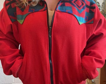 Vintage Pendleton Red Print Wool Jacket