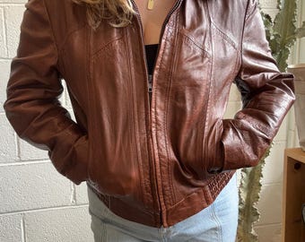 Vintage Brown Leather 70's Jacket