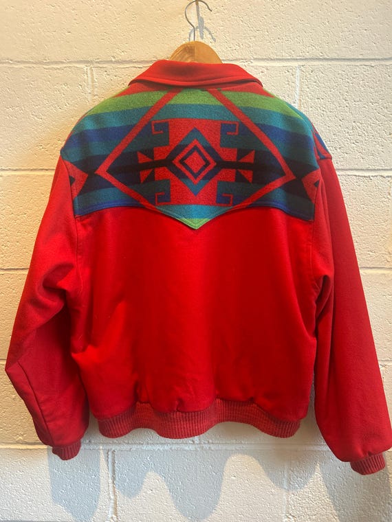Vintage Pendleton Red Print Wool Jacket - image 5