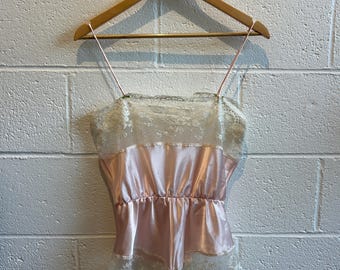 Vintage Pink Body Suit 60's or 70's Lingerie Teddy