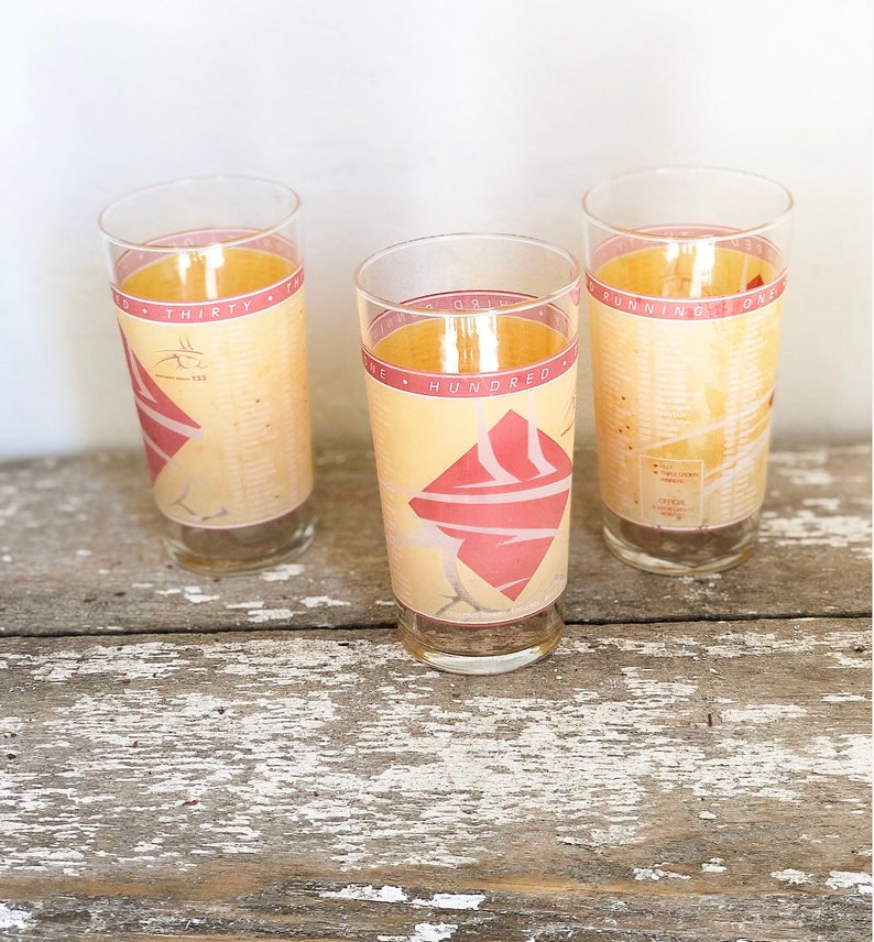 Vintage Kentucky Derby Glasses set of 3 Etsy