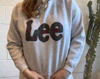 Vintage Lee Crewneck Sweatshirt 90s Plaid Logo