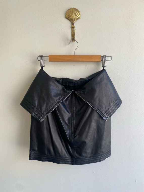 Vintage Versace Leather Mini Skirt