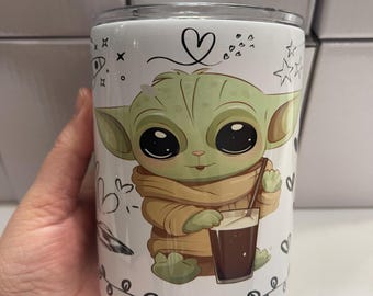 Green baby alien theme 10oz mini tumbler