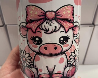 Pink cow 10oz mini tumbler