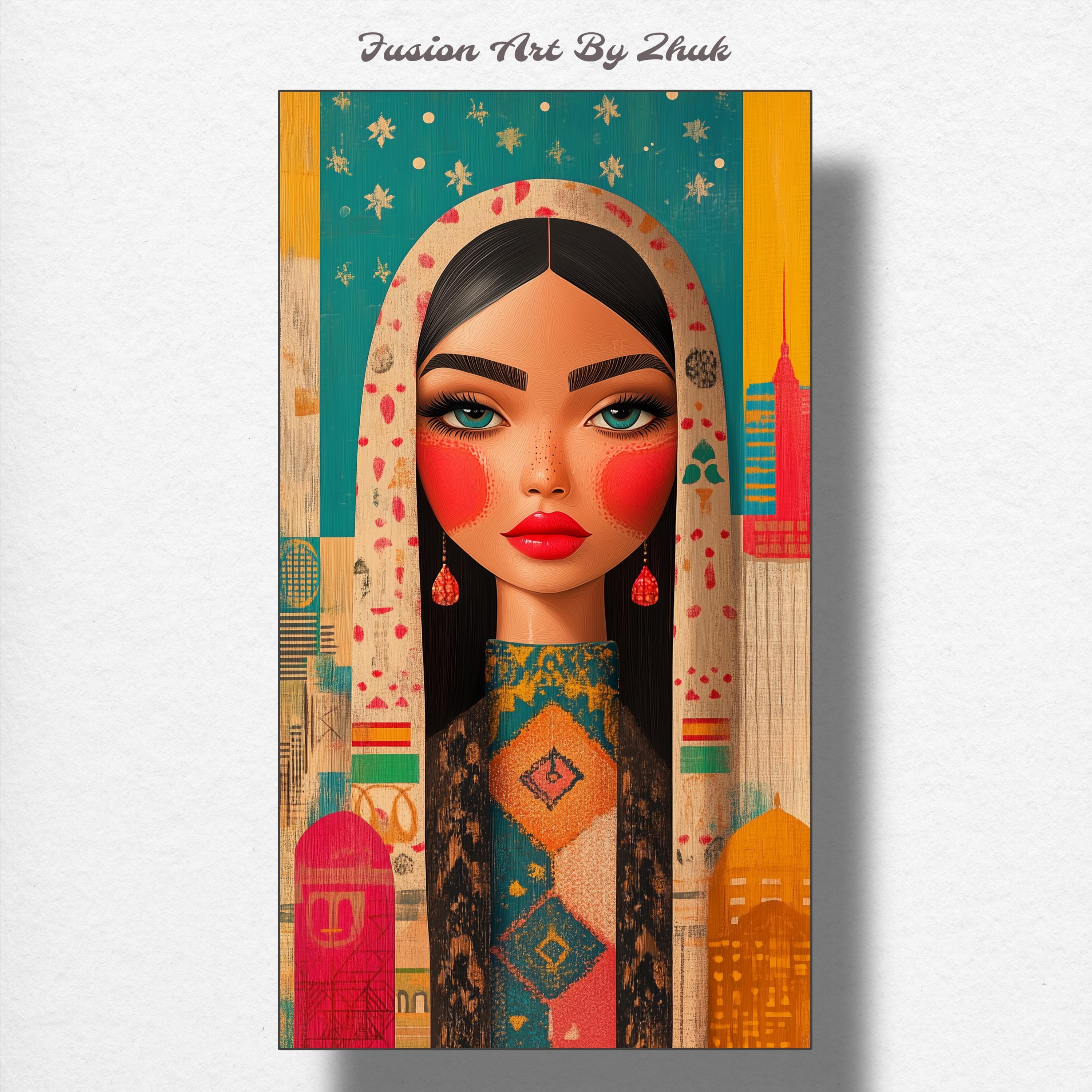 Cultural Heritage Wall Art, Enigmatic Woman Art Print, Eastern Portrait ...