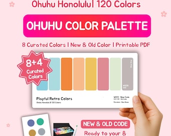 Ohuhu Color Palette for 120 Markers | New & Old Code | Basic Color Theme |  Playful Retro Colors