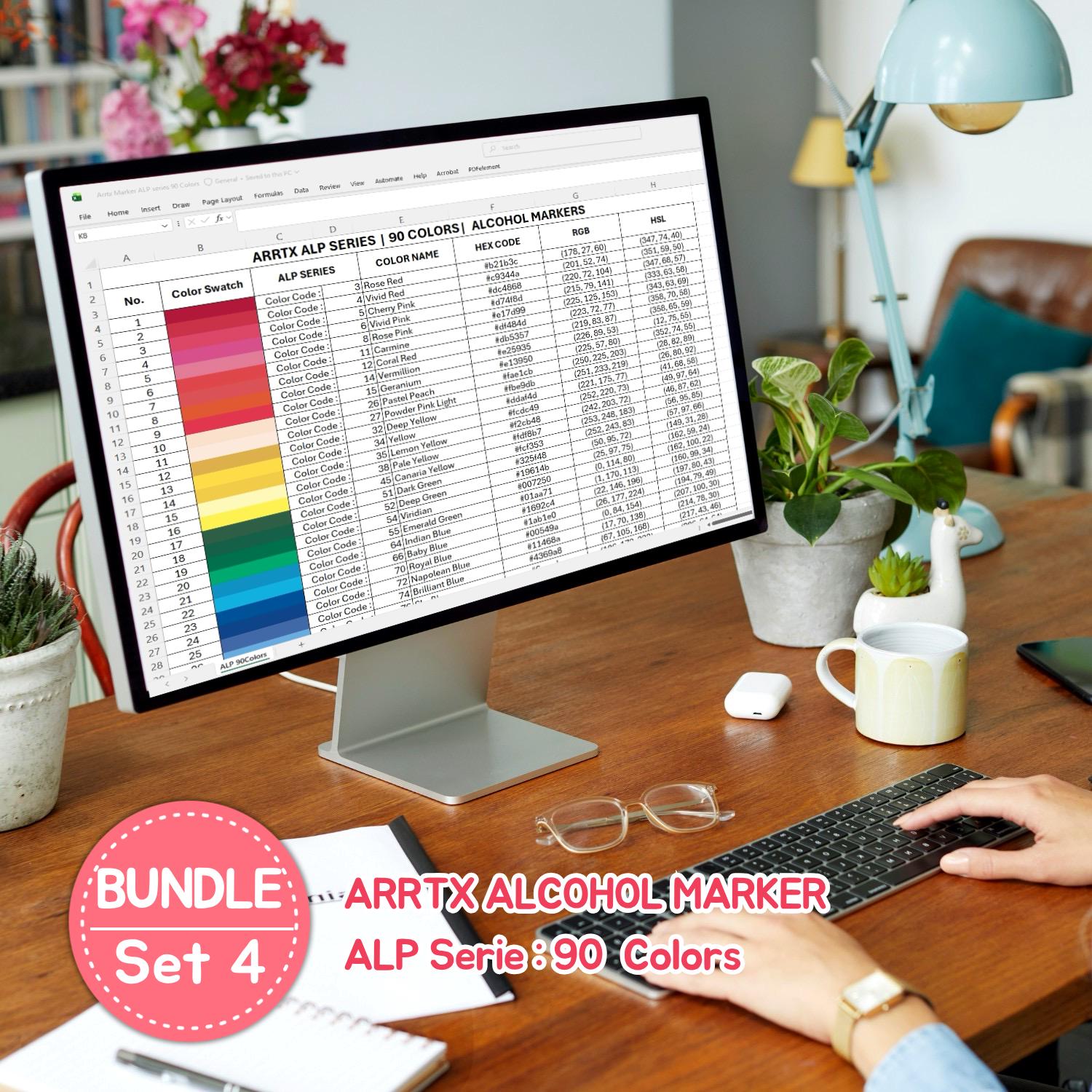 Arrtx Alcohol Marker Color Code Chart | APL Series | Big Bundle | Excel ...