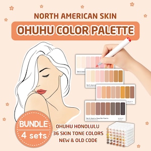 Ohuhu Color Palette Bundle | Honolulu 36 Colors | North American skin| Old - New Codes (PDF)