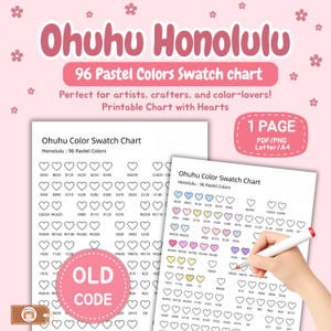 Ohuhu Honolulu 96 Pastellfarben: Herz Layout (PDF / US letter)