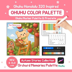 Ohuhu Color Palette 320 marqueurs pour procréer et artistes marqueurs | Nouveau et ancien code |  Thème Histoires d'automne | Souvenirs du verger