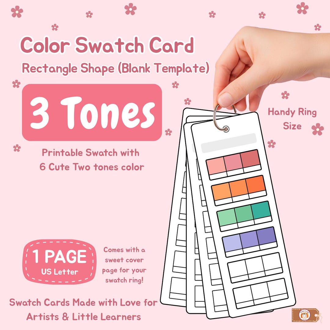 Rectangle Color Swatch Card: Art Marker & Mood Palette (PDF Printable ...