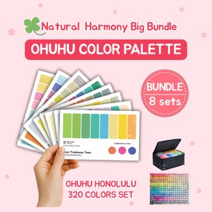 Ohuhu kleurenpalet grote bundel | Honolulu 320-set | Kleurrijke kleuren | Nieuwe en oude code