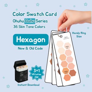 Karta próbek odcieni skóry Ohuhu Oahu 36 | Paleta kolorów heksagonalnych | Nowy i stary kod