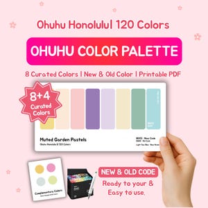 Ohuhu Color Palette for 120 Markers | New & Old Code | Basic Color Theme |  Muted Garden Pastels