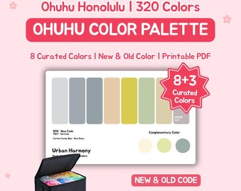 Ohuhu Color Palette for 320 Markers | New & Old Code | Pastel Color | Printable PDF