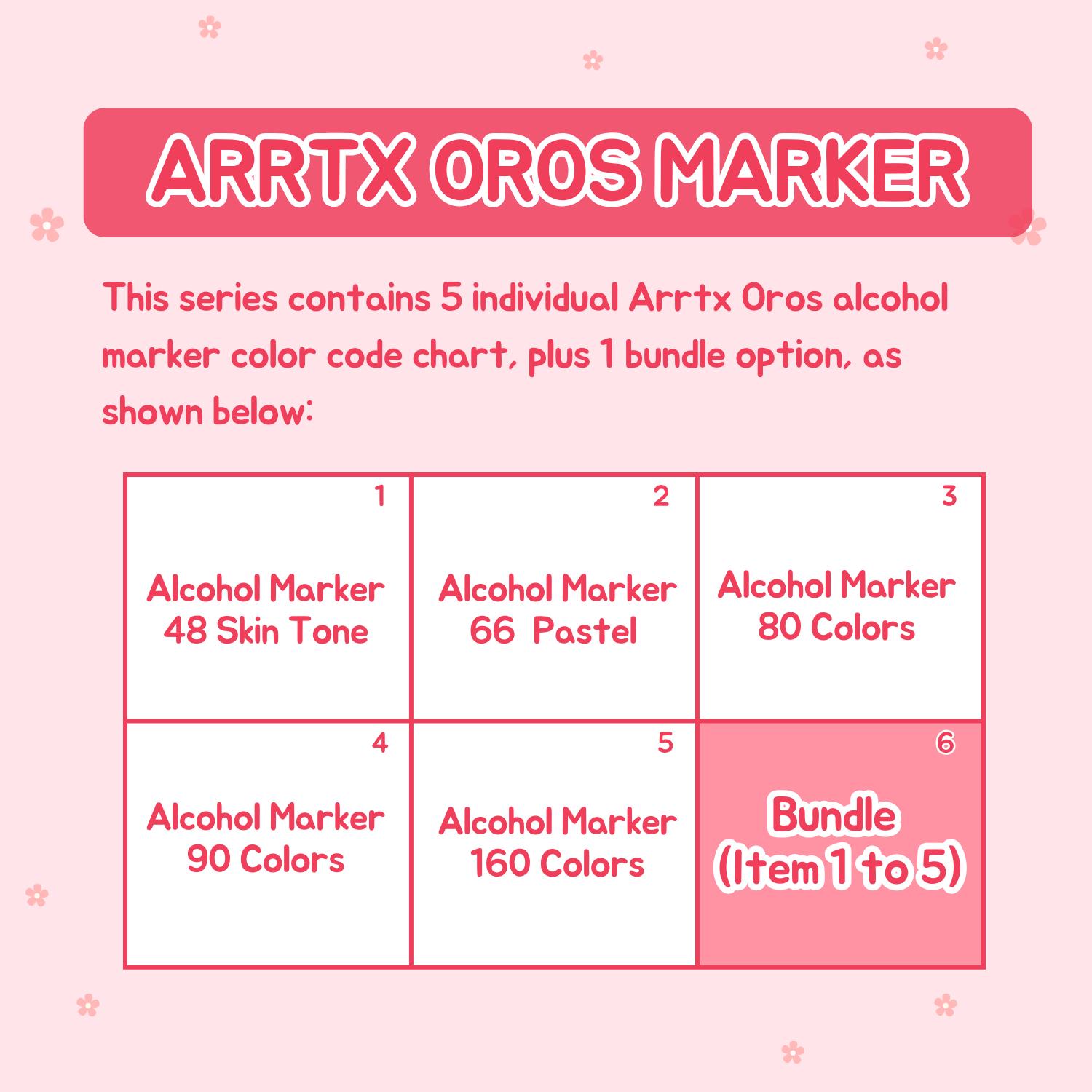 Arrtx Alcohol Marker Color Code Chart | Oros Series | BIG BUNDLE (excel ...