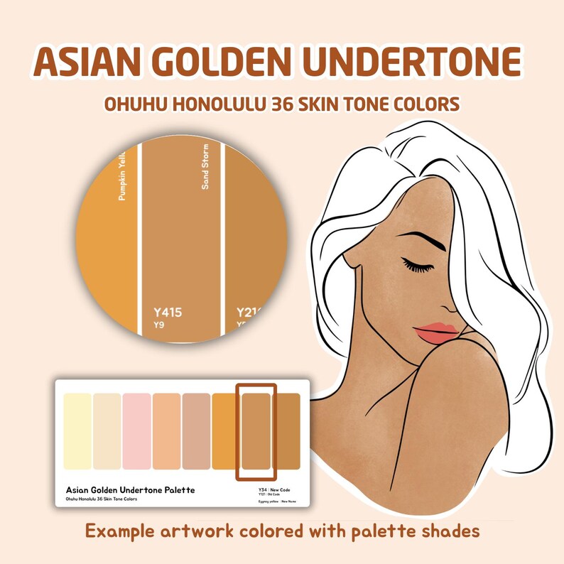 Honolulu Color Ohuhu Color Palette | Honolulu 36 Colors | Asian Skin| Old Vs New Codes ...