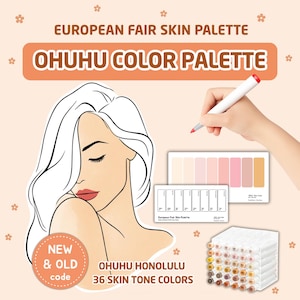 Ohuhu Color Palette | Honolulu 36 Colors | European skin| Old vs New Codes (Printable PDF)