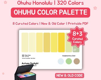 Ohuhu Color Palette for 320 Markers | New & Old Code | Colorful Theme| Printable PDF