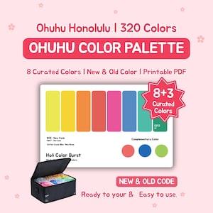 Ohuhu Color Palette for 320 Markers | New & Old Code | Colorful Theme| Printable PDF | Holi Color Brust