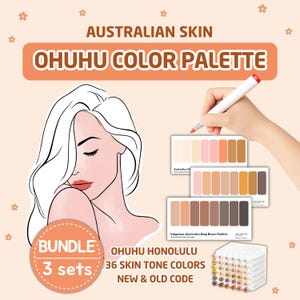Ohuhu-kleurenpaletbundel | Honolulu 36 kleuren | Australische huid| Oude - nieuwe codes (pdf)