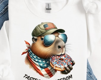 Funny Capybara 4th of July PNG: Patriotic USA Design (Digital Download)
