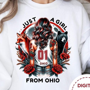 Camiseta de chica de Ohio PNG, diseño de sublimación de chica de Ohio, sublimación del estado de Buckeye, solo una chica de Ohio, PNG del estado de Ohio, castaño de Indias png