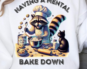 Having a Mental Bake Down Social Club PNG, Cooking Raccoon Sublimation Design, Baking Raccoon Chef, Funny Raccoon Shirt, Digital Download