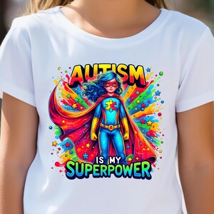 Autismo é meu superpoder png, Autismo super-herói png, Downloads digitais de autismo, Camisa de conscientização sobre autismo para crianças com autismo png, Autismo png, Autismo