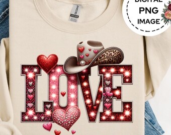 Valentine's Day love png, sublimation design download, love Valentine png, Valentine's Day png, western love png, sublimate designs download
