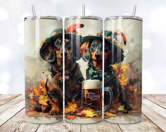 Oktober Bier Hund, Oktober Bier Festival PNG, NAHTLOSER Wrap, Deutsches Bierfest, Trinkteam png, Dackel Sublimation