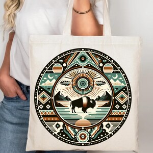 Indigenous Art Round PNG, Native American Design instant digital download, tribal clipart, American Indian sublimation design, buffalo png