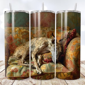 Whippet Tumbler Wrap SEAMLESS, Whippet PNG, Download digitale istantaneo, Greyhound Tumbler Wrap, Dog Tumbler Wrap, Greyhound png, 20oz skinny